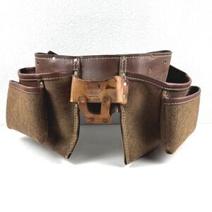 Nicholas Tool Belt Mens OS Brown Leather Felt USA No. 1527 Utility Pouch